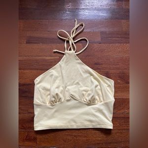 Yellow Tie-Back Crop Top